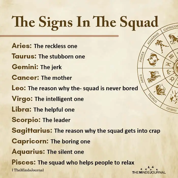 The Signs In The Squad