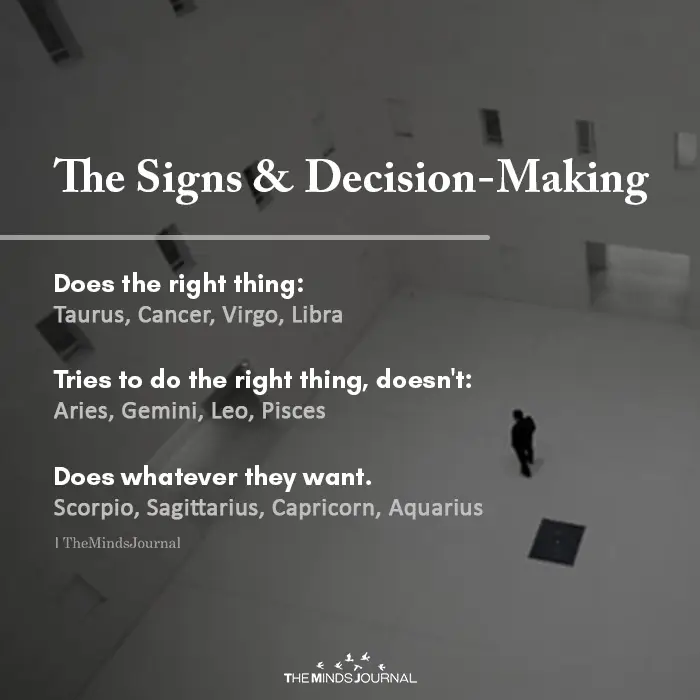 The signs and decision making