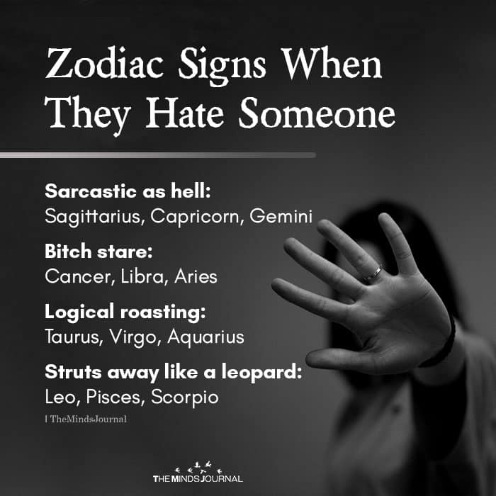 Zodiac Signs When They Hate Someone