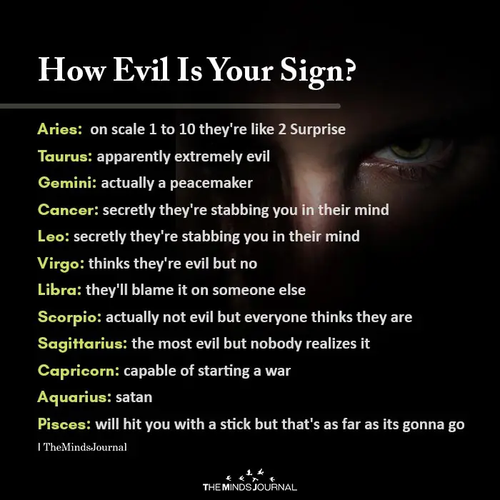 How Evil Your Zodiac Sign Can Be?