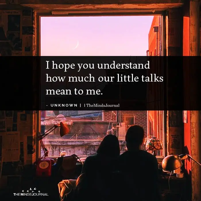 I hope you understand