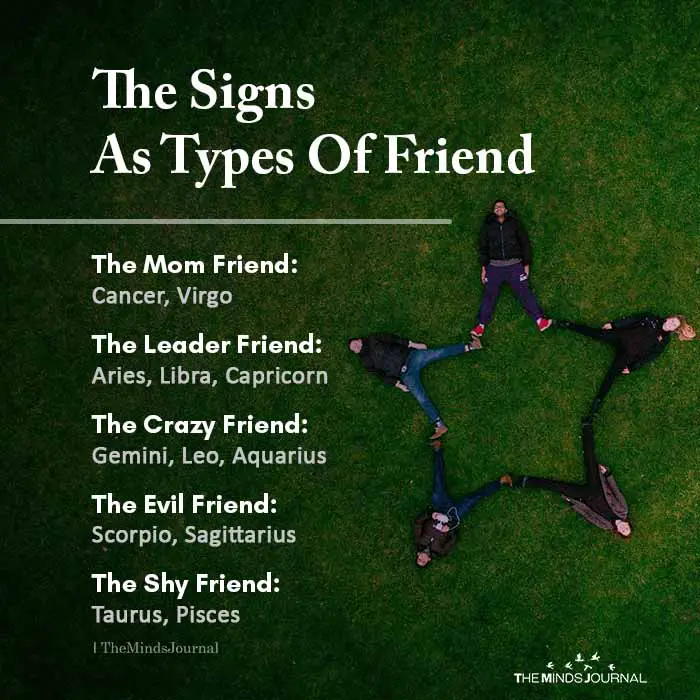 The Signs As Types Of Friend