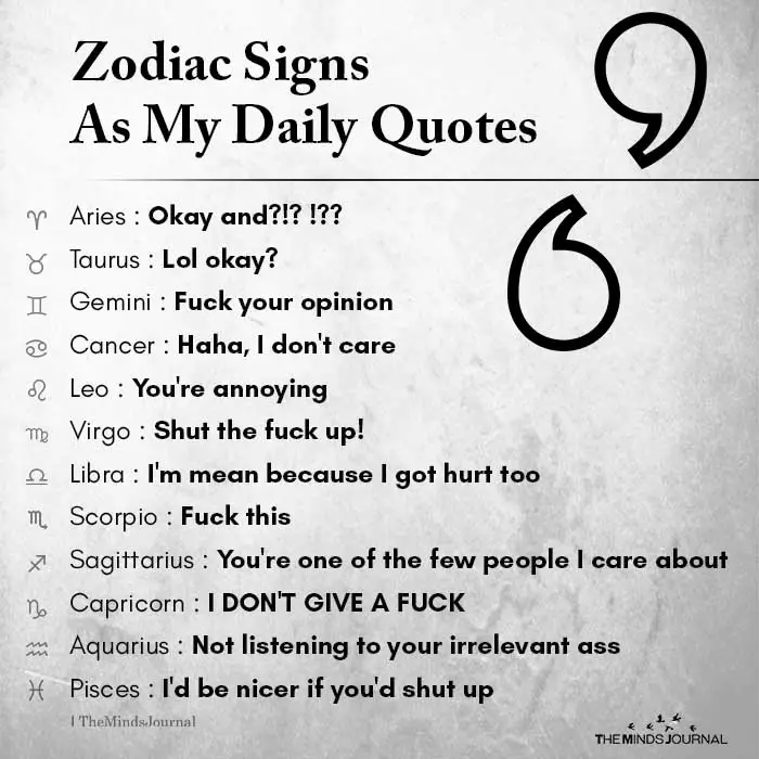 Zodiac Signs As My Daily Quotes
