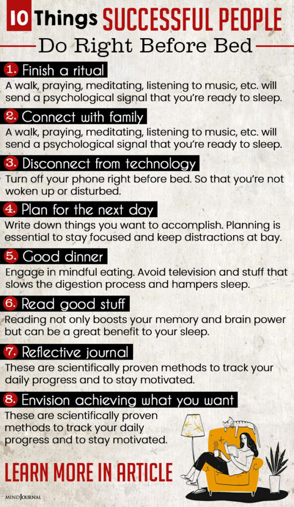 things successful people do right before bed info