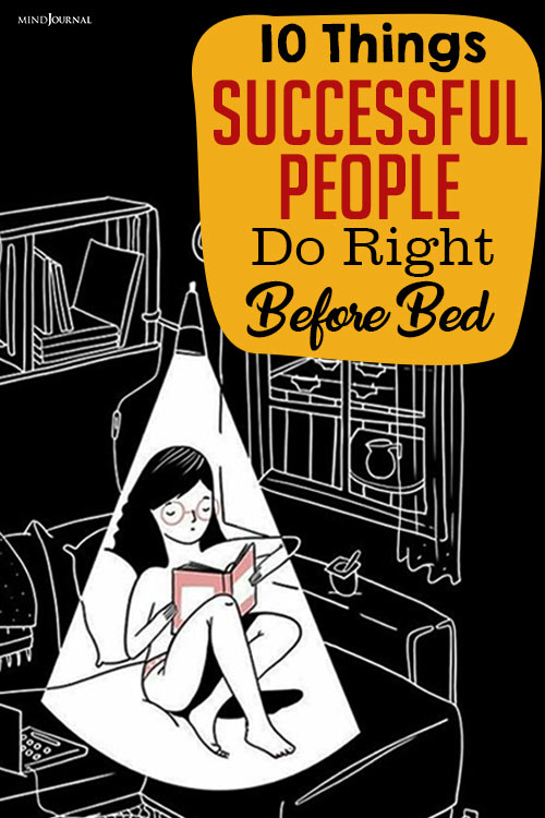 things successful people do right before bed pin