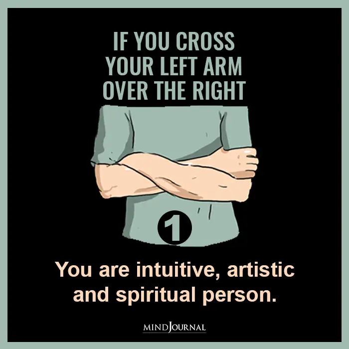 If You cross your left arm over the right