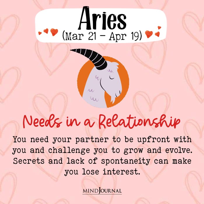 What Do You Need In A Relationship aries