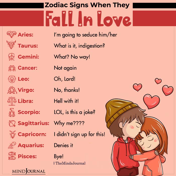 Zodiac Signs When They Fall In Love