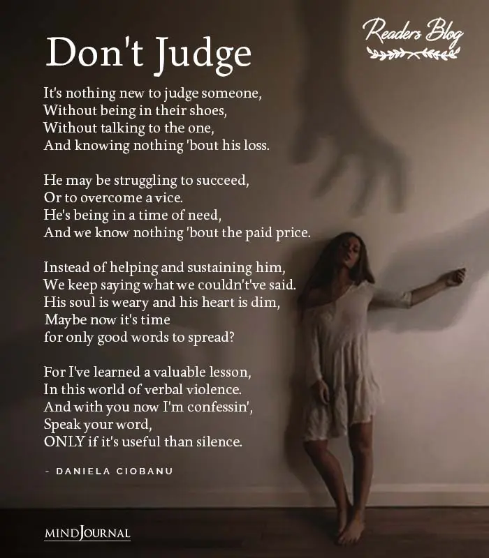 Its nothing new to judge someone