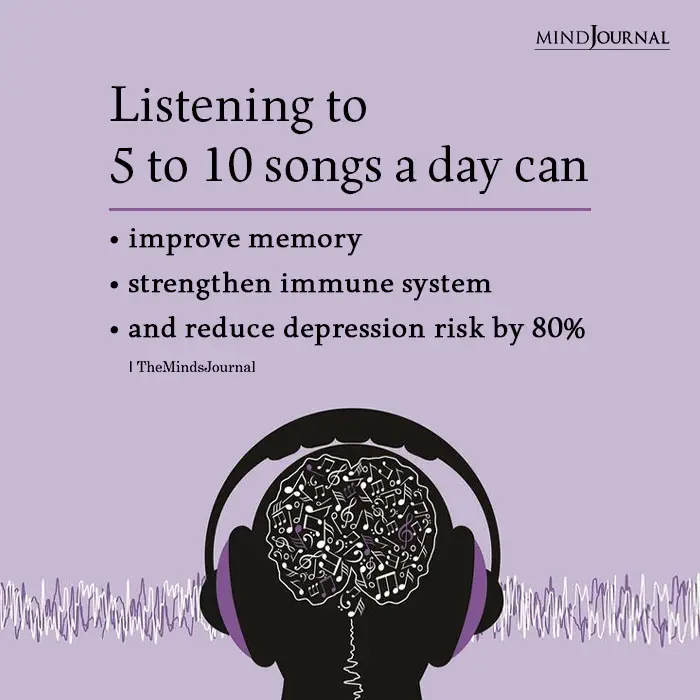 Listening to 5 to 10 songs a day can improve memory.