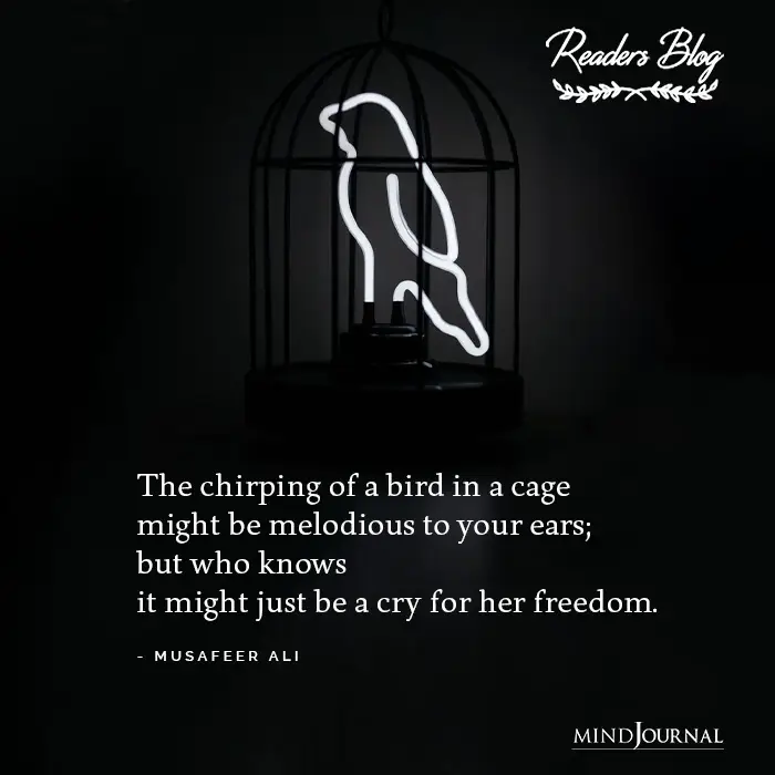 The chirping of a bird