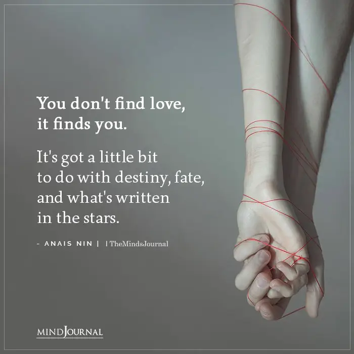 You dont find love it finds you