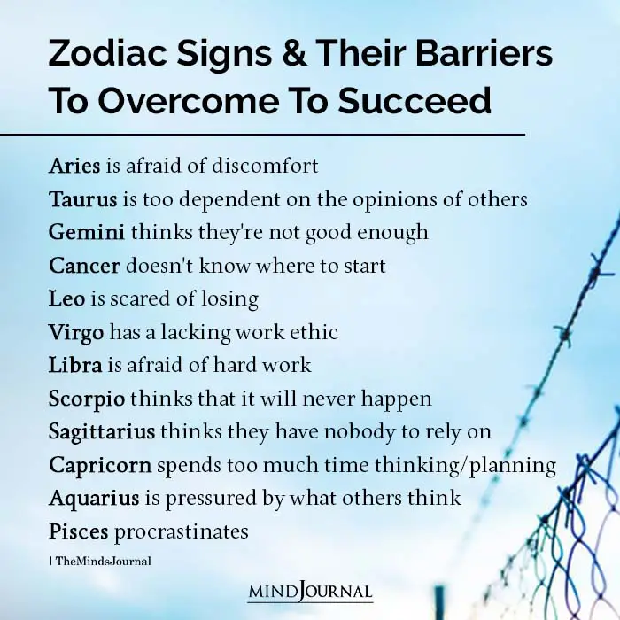 Zodiac Signs And Their Barriers To Overcome To Succeed