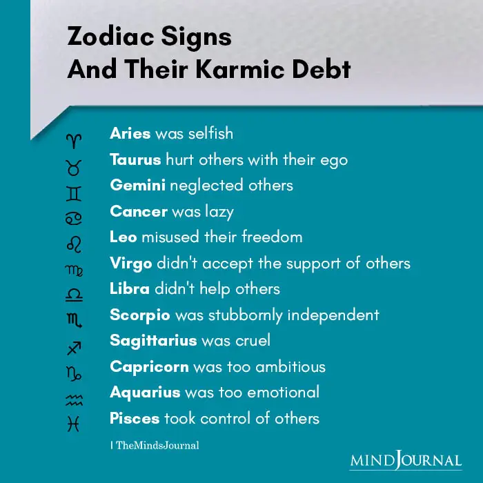 Zodiac Signs Their Karmic Debt