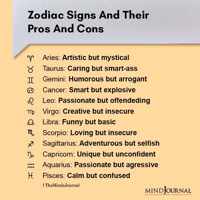 Zodiac Signs And Their Pros And Cons