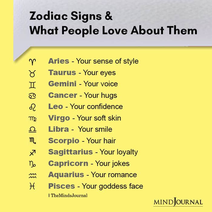 Zodiac Signs And What People Love About Them