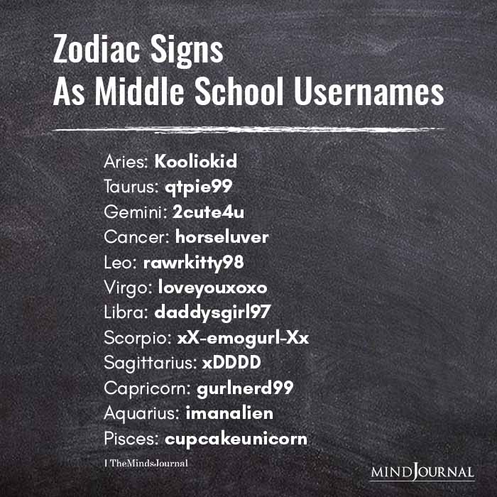 cool zodiac usernames