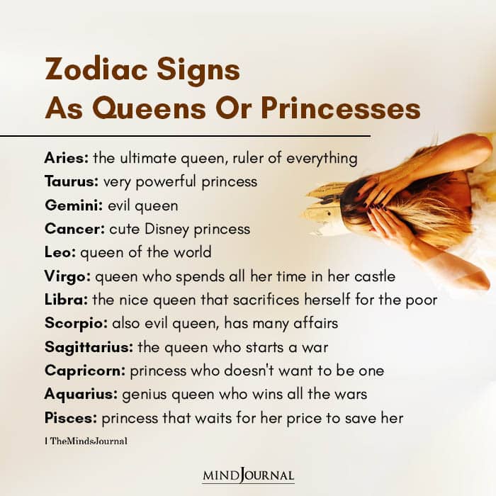 Signs As Queens Or Princesses