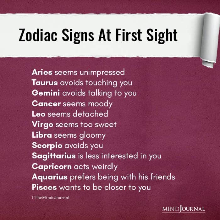 Zodiac Signs At First Sight