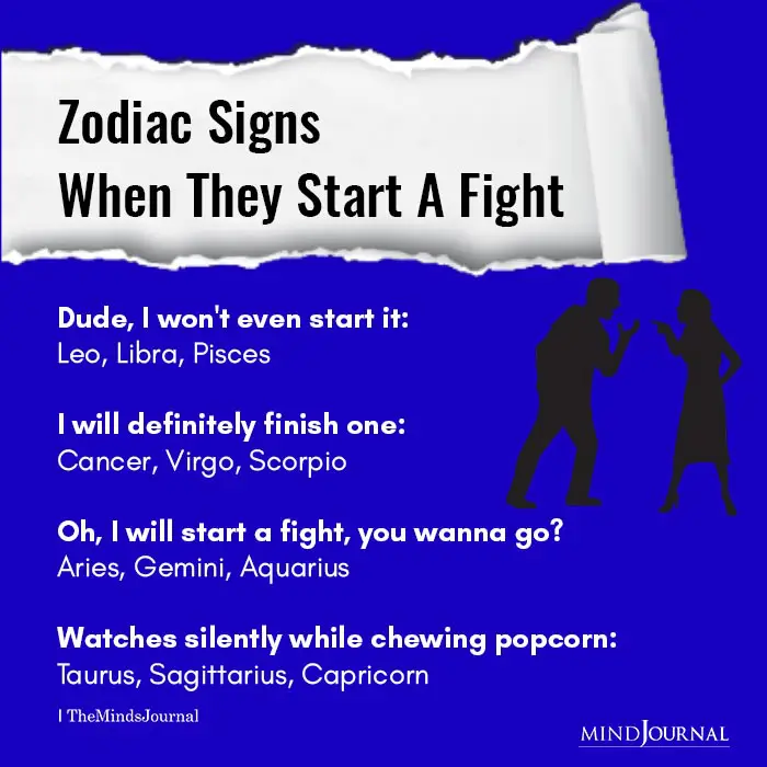 Zodiac Signs When They Start A Fight
