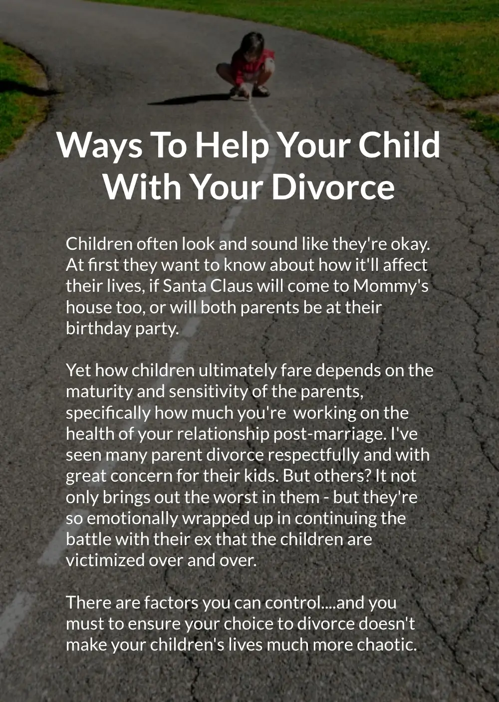 Help Your Child With Your Divorce
