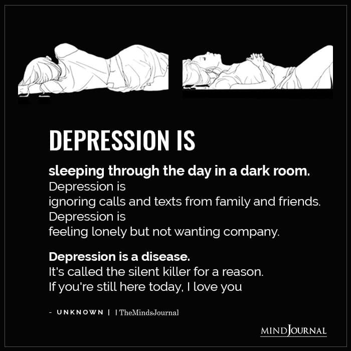 Depression is sleeping