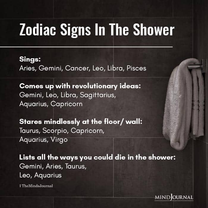 Zodiac Signs In The Shower