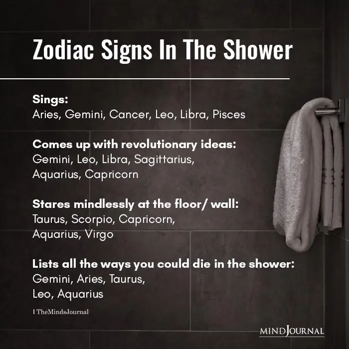 Zodiac Signs In Shower