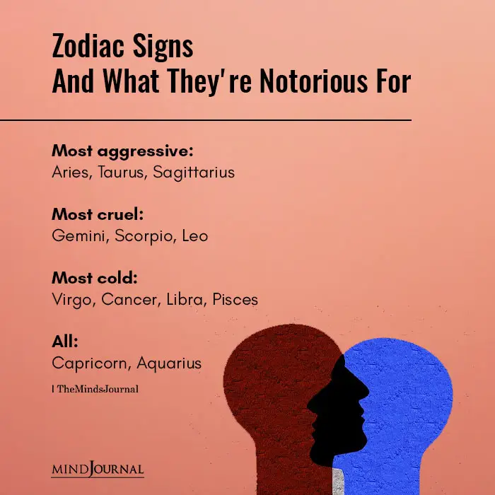 Zodiac Signs Notorious For
