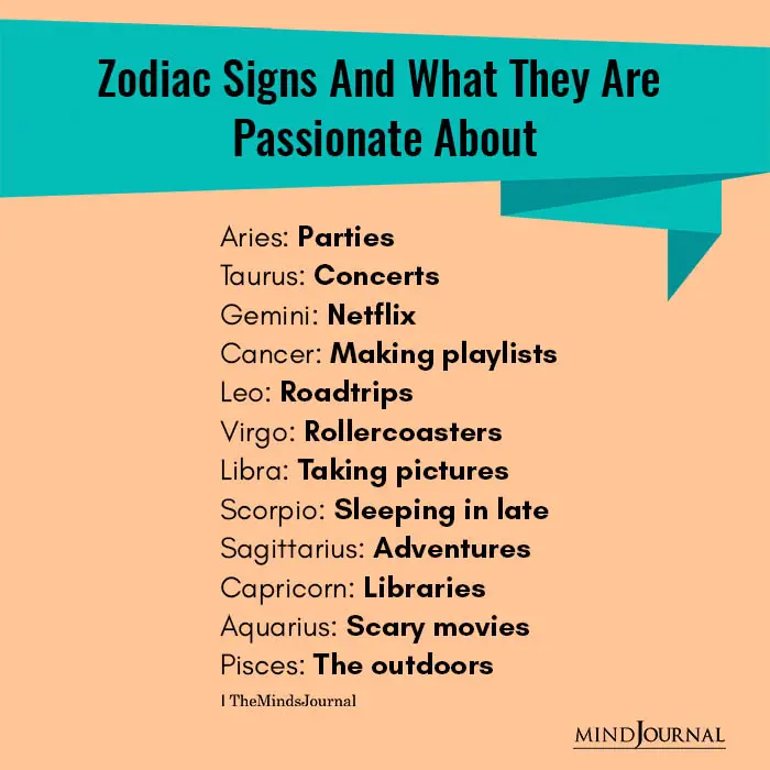 Zodiac Signs And What They Are Passionate About