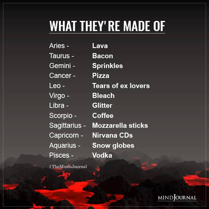 What Each Zodiac Is Made Of