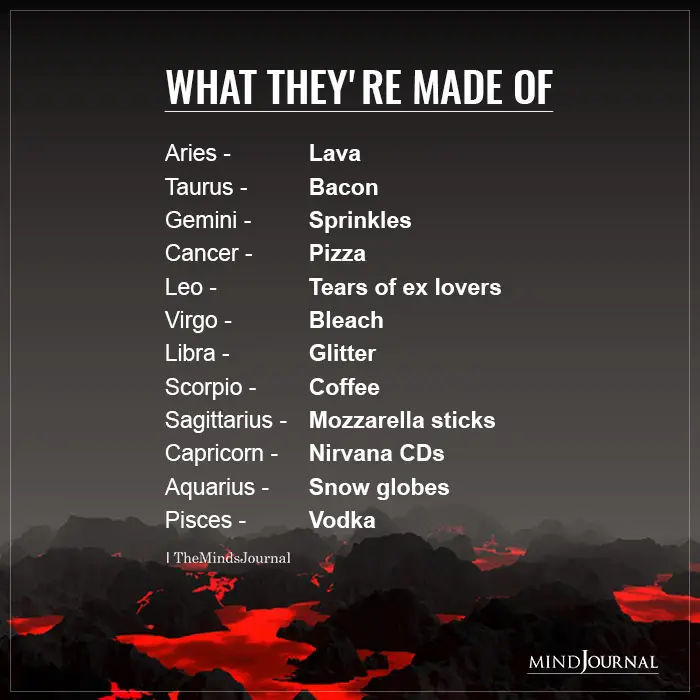 What each Zodiac Is Made Of