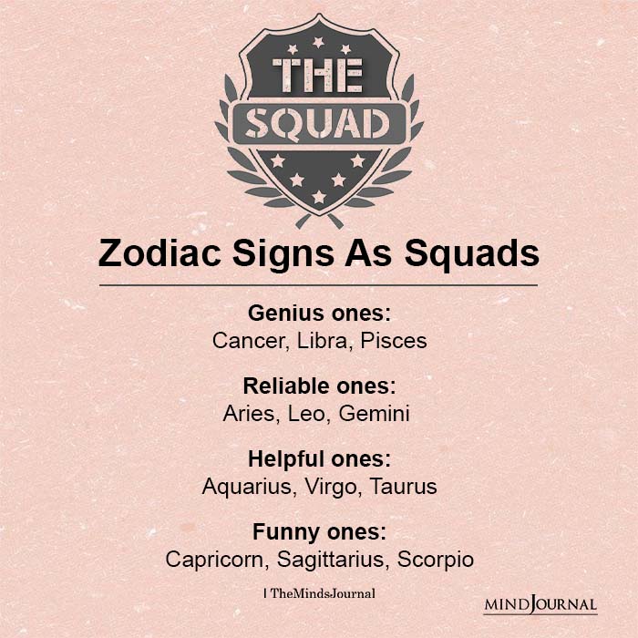 Zodiac Signs As Squads