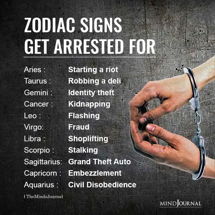 Zodiac Signs Get Arrested For