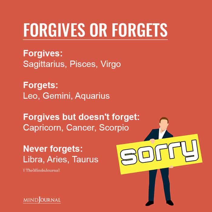 Zodiac Signs Whether They Forgive & Forget