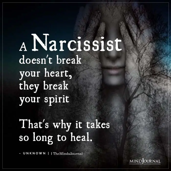 a narcissist doesn't break your heart 
