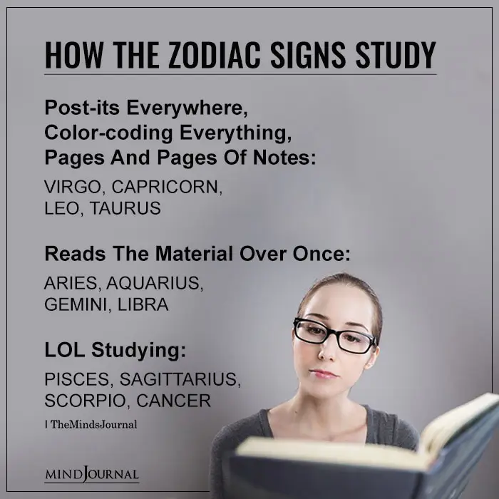 How Each Zodiac Sign Studies