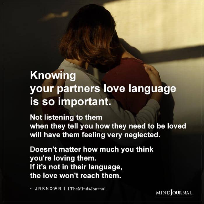 Knowing your partners love language is so important