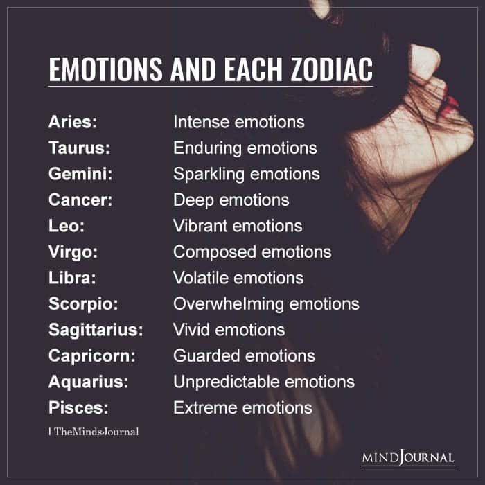The Type Of Emotions Each Zodiac Sign Feels