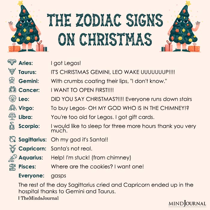 The Zodiac Signs On A Christmas Morning