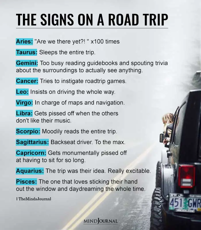 Zodiac Signs On A Road Trip