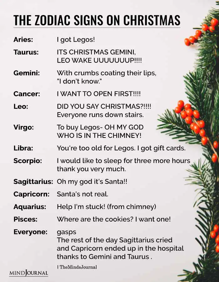 The Zodiac Signs On Christmas