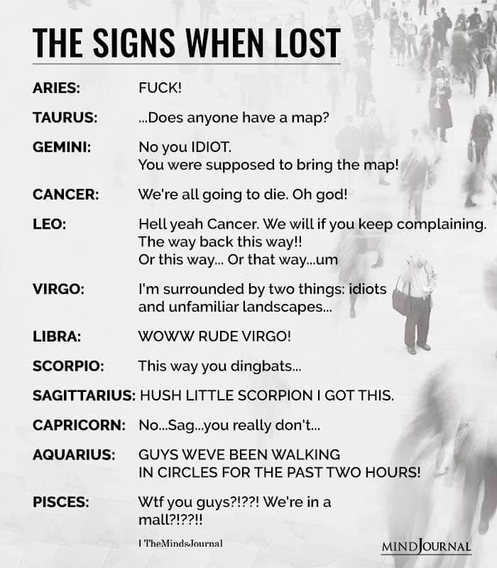 The Zodiac Signs When Lost