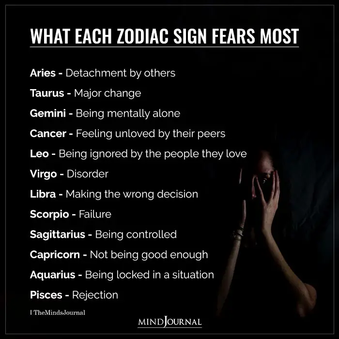 What Each Zodiac Sign Fears Most
