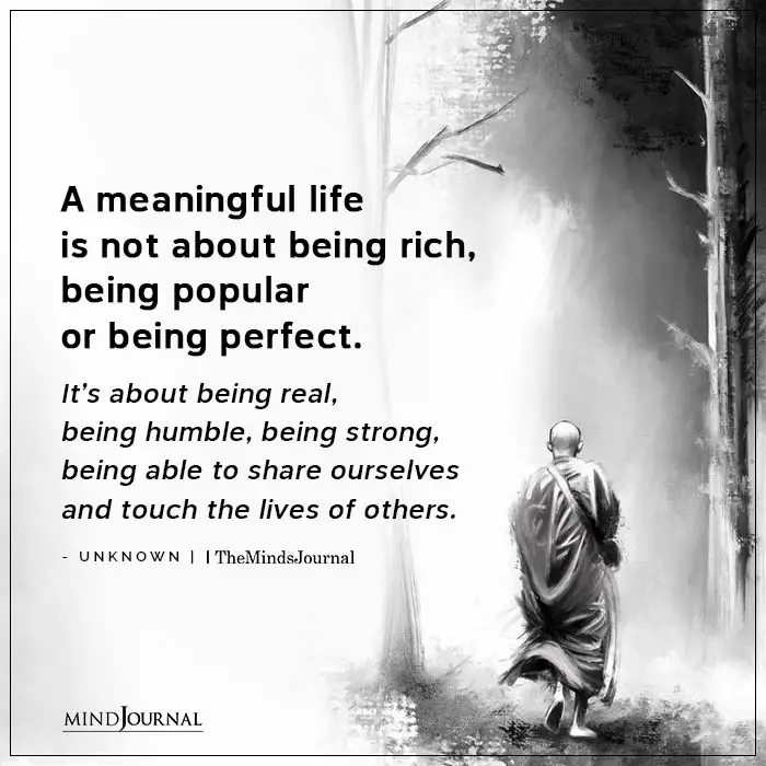 A Meaningful Life Is Not About Being Rich