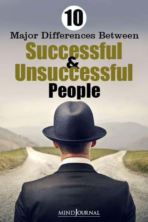 Differences Successful Unsuccessful People pin