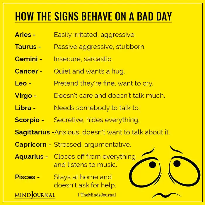 How The Zodiac Signs Behave On A Bad Day