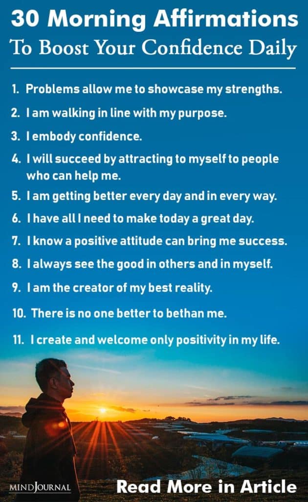 Morning Affirmations Boost Confidence Daily infographic