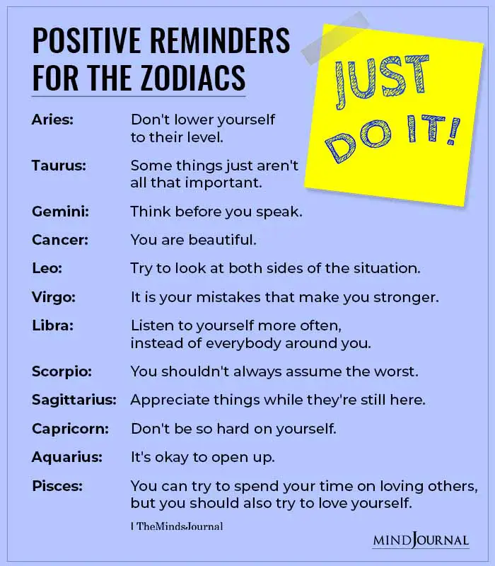 Positive Reminders for the Zodiacs