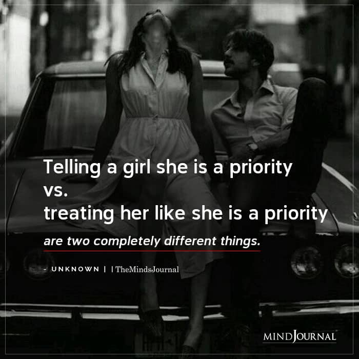 Telling A Girl She Is A Priority